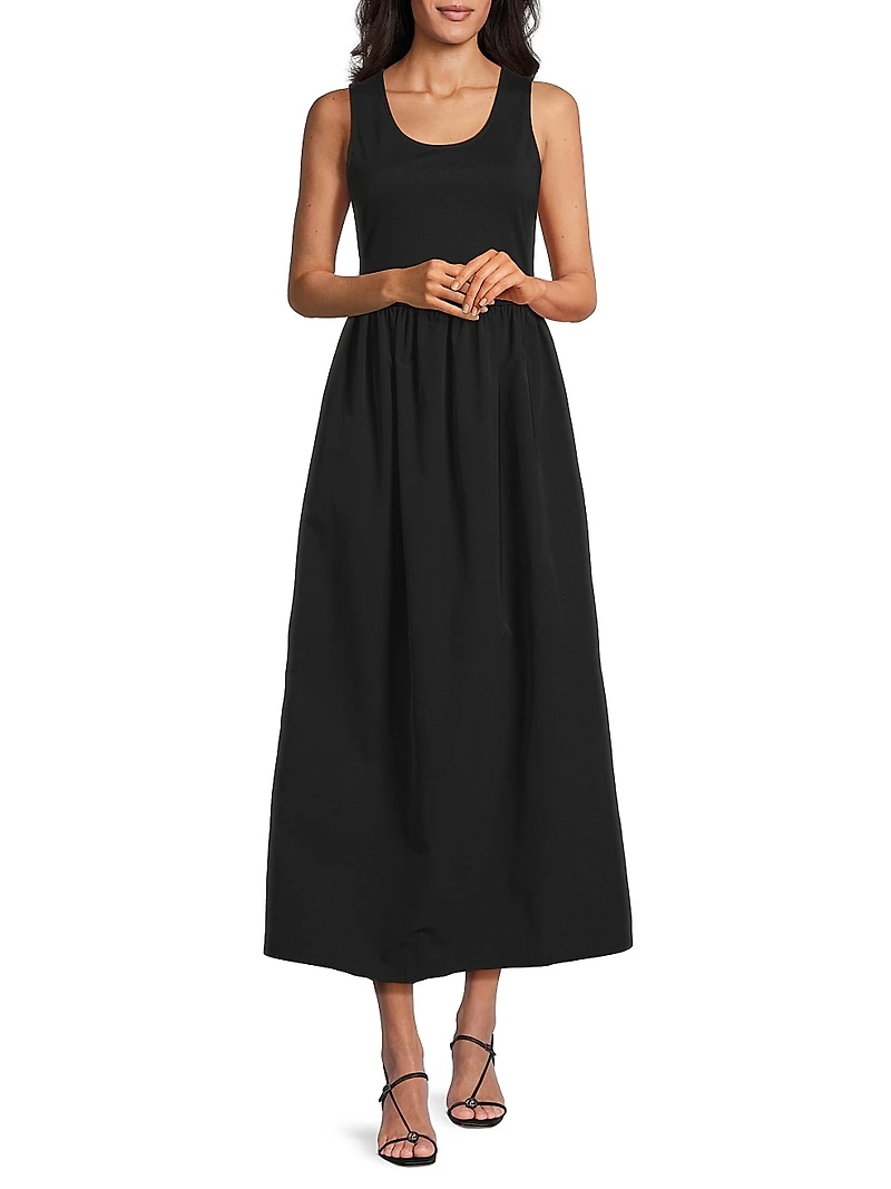The Spot Sleeveless A-Line Midi-Dress