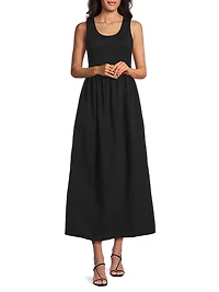 The Spot Sleeveless A-Line Midi-Dress