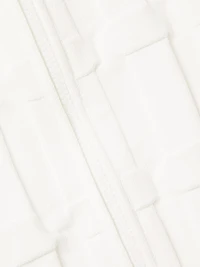 The Sax Embossed Sleeveless Front-Zip Sweater