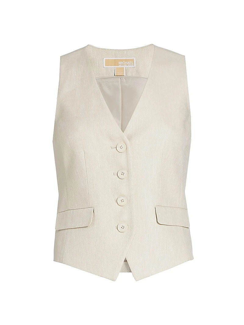 Linen & Cotton Tailored Vest