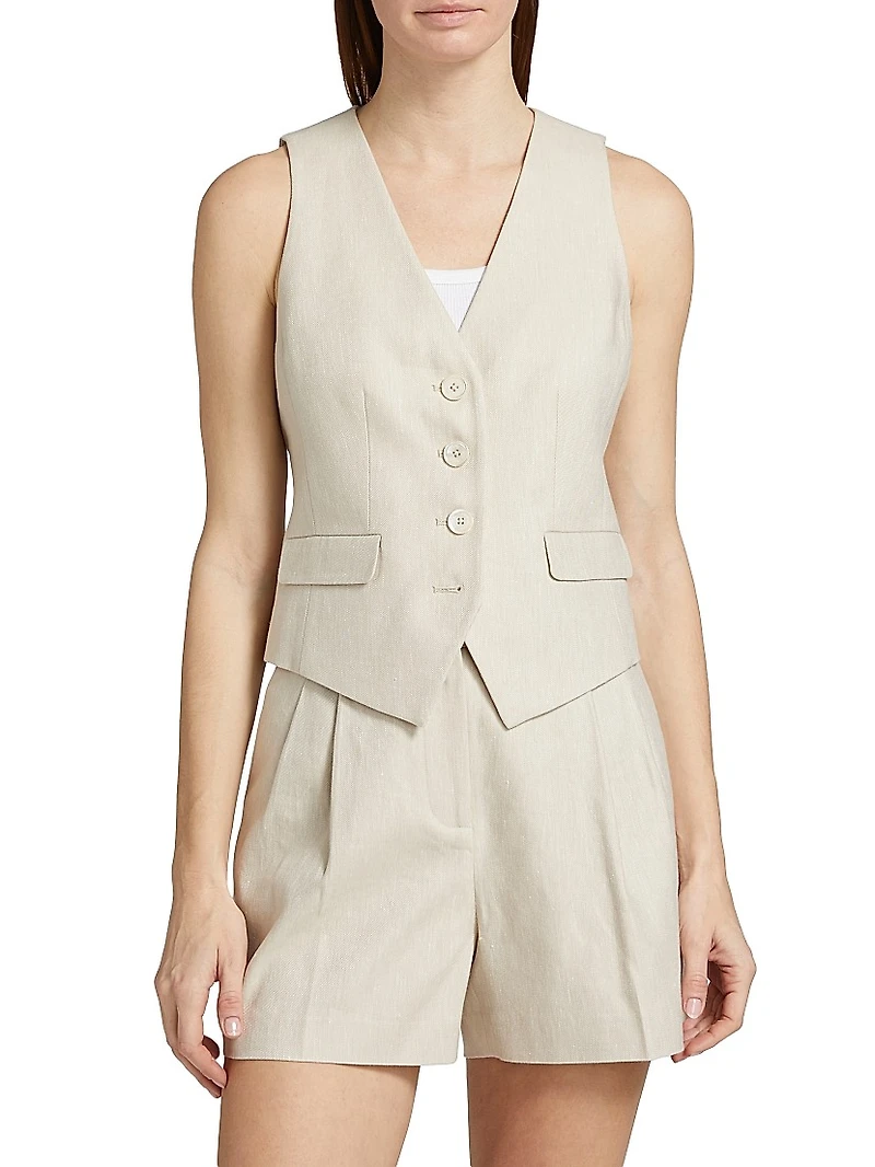 Linen & Cotton Tailored Vest
