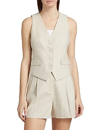 Linen & Cotton Tailored Vest