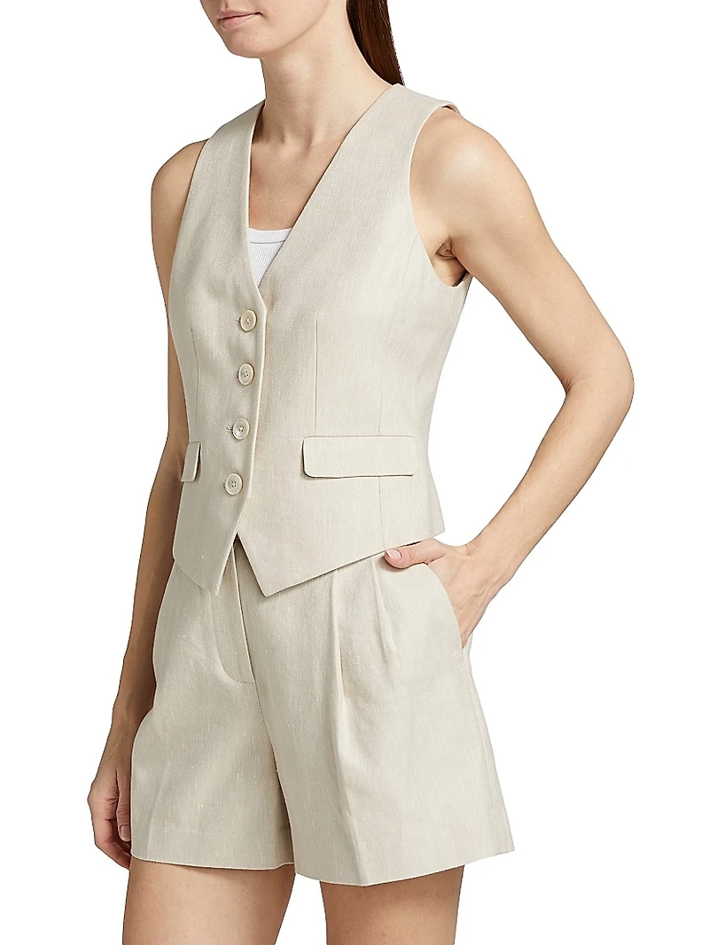 Linen & Cotton Tailored Vest