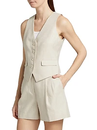 Linen & Cotton Tailored Vest