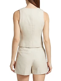 Linen & Cotton Tailored Vest