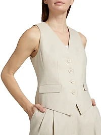 Linen & Cotton Tailored Vest