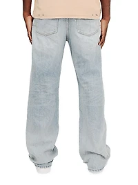 Basalt Distressed Wide-Leg Jeans