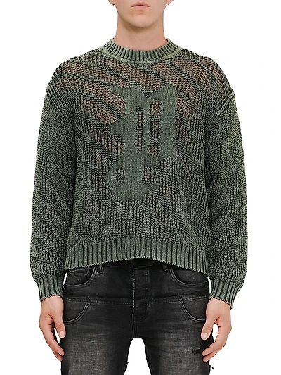 Logo Acid-Washed Cotton Sweater