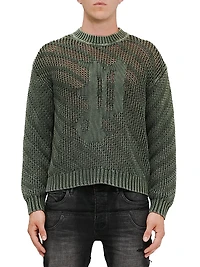 Logo Acid-Washed Cotton Sweater