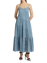 Floral Lace Tiered Maxi Slipdress