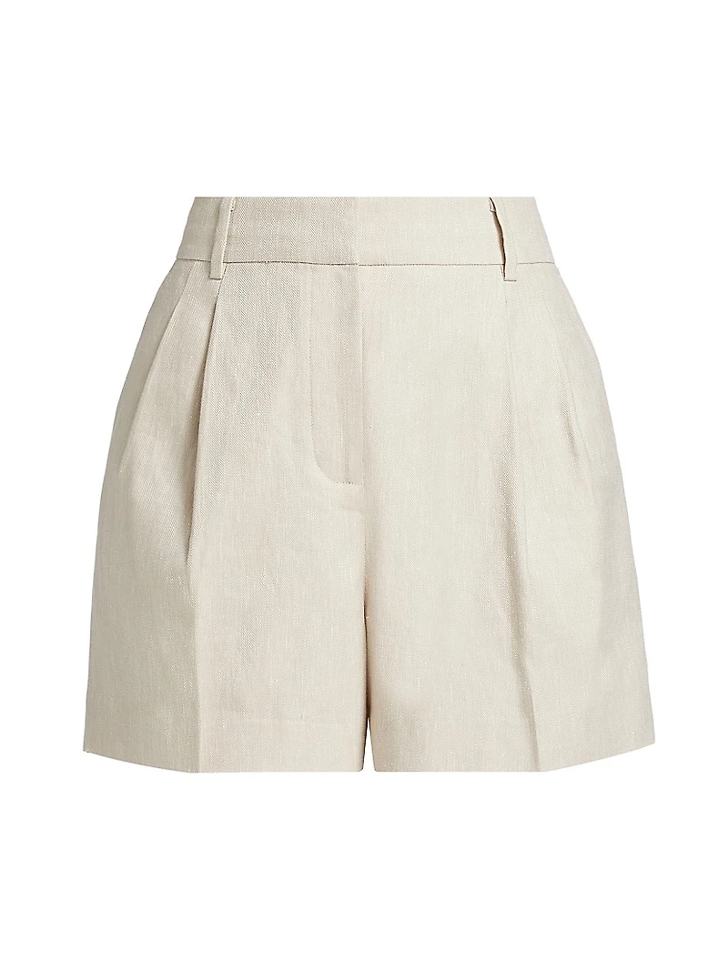 Linen & Cotton Pleated Shorts