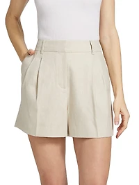 Linen & Cotton Pleated Shorts