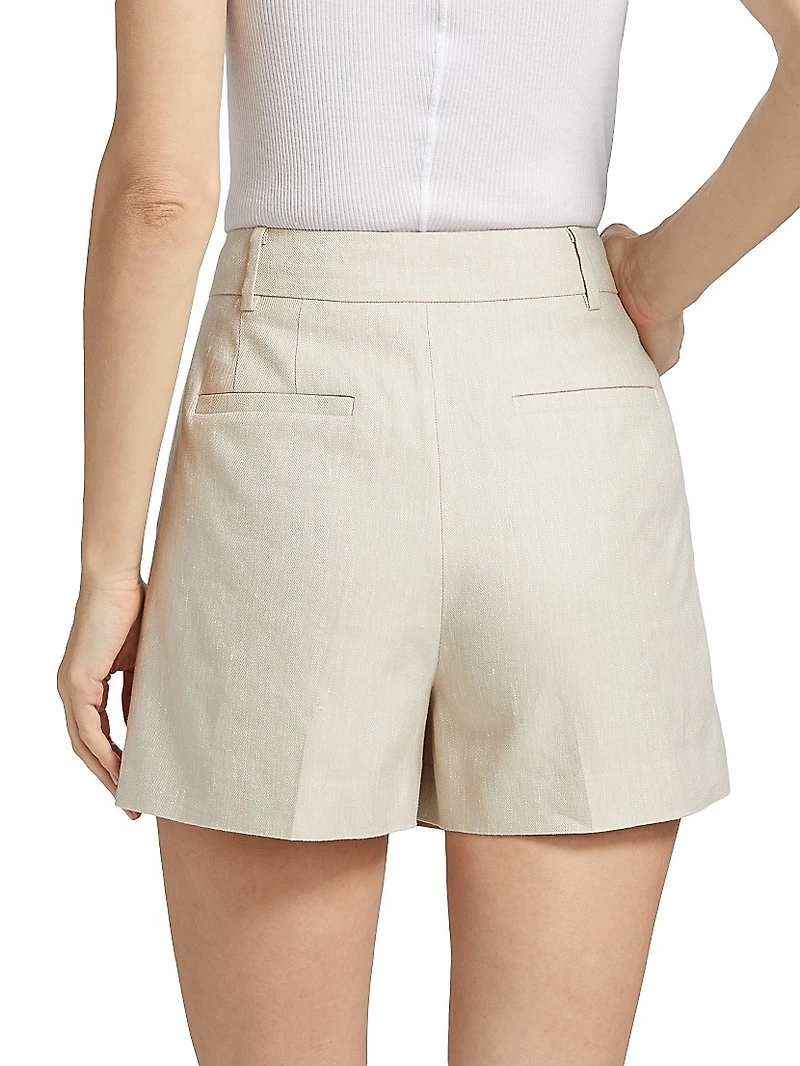 Linen & Cotton Pleated Shorts