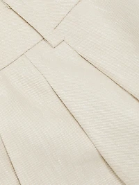 Linen & Cotton Pleated Shorts