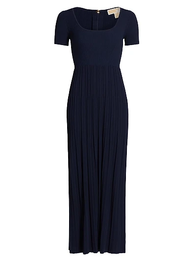 Short-Sleeve Empire-Waist Maxi Dress