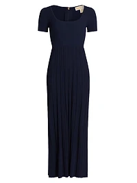 Short-Sleeve Empire-Waist Maxi Dress