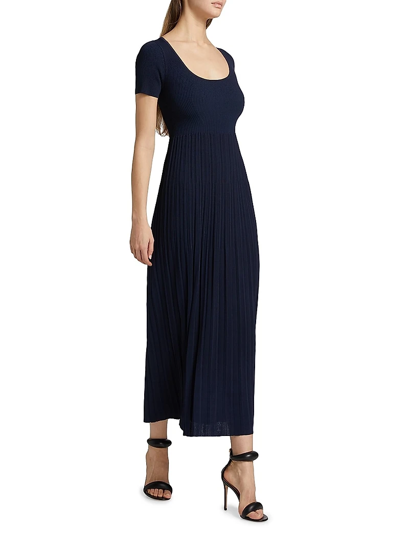 Short-Sleeve Empire-Waist Maxi Dress