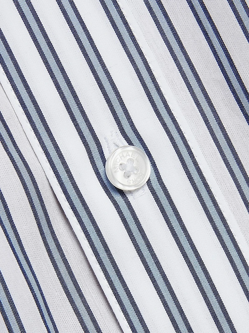 Striped Cotton Poplin Button-Front Shirt