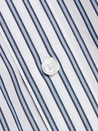 Striped Cotton Poplin Button-Front Shirt