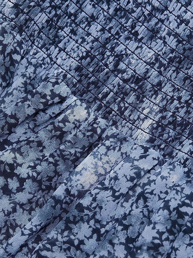 Floral Smocked Strapless Tiered Maxi Dress