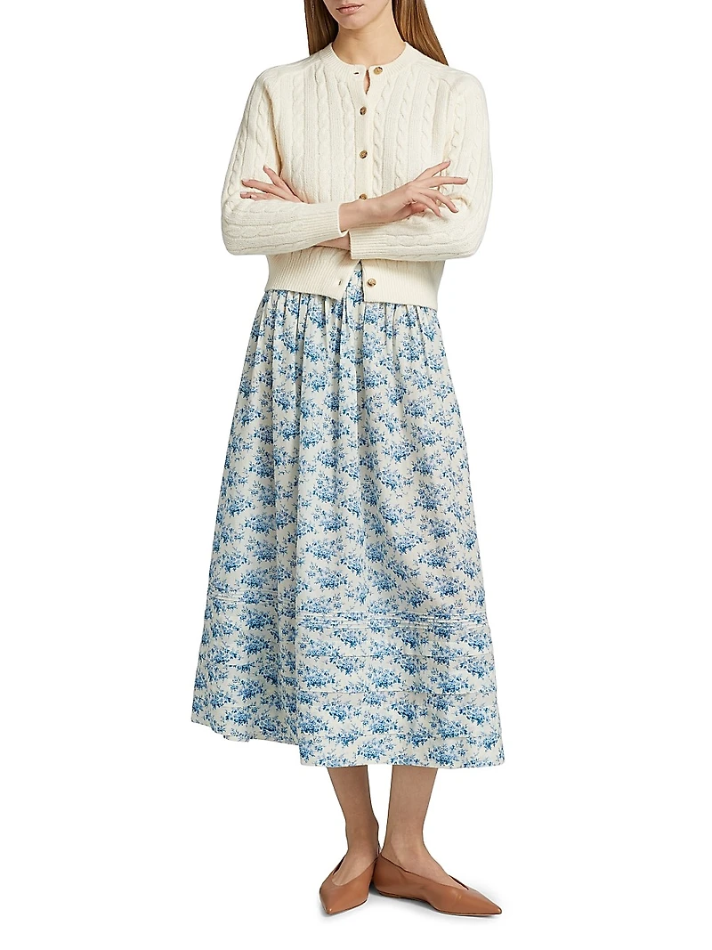 Marcie Cotton Midi-Skirt