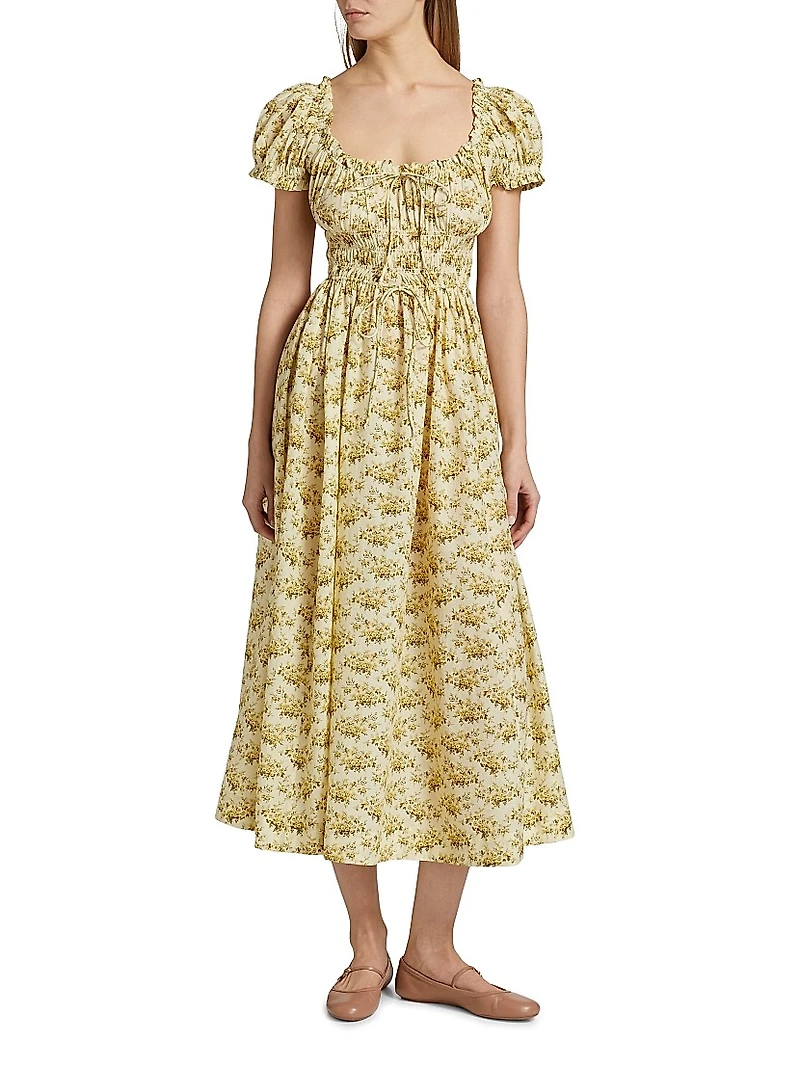 Ashlynn Floral Cotton Midi-Dress