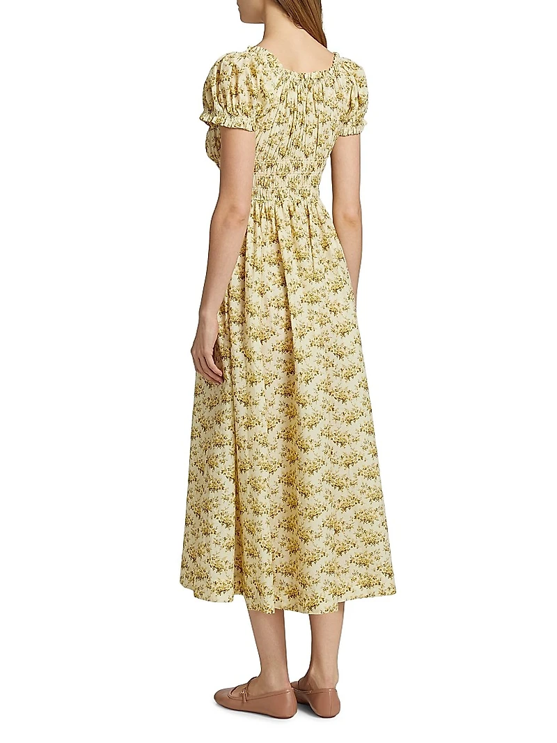 Ashlynn Floral Cotton Midi-Dress