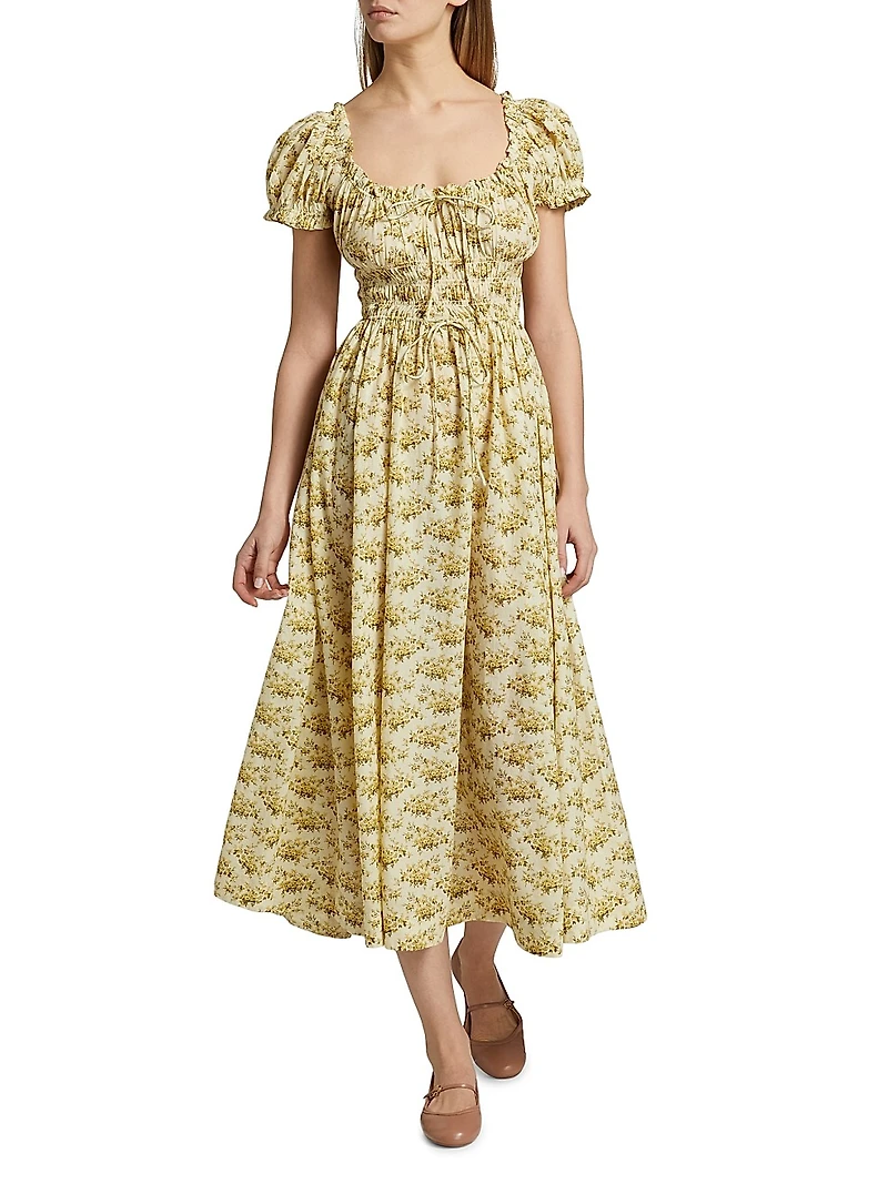 Ashlynn Floral Cotton Midi-Dress