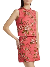Mackenzie Floral Cotton Sateen Sleeveless Top