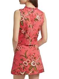 Mackenzie Floral Cotton Sateen Sleeveless Top