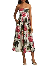 Torres Printed Cotton Poplin Midi-Dress