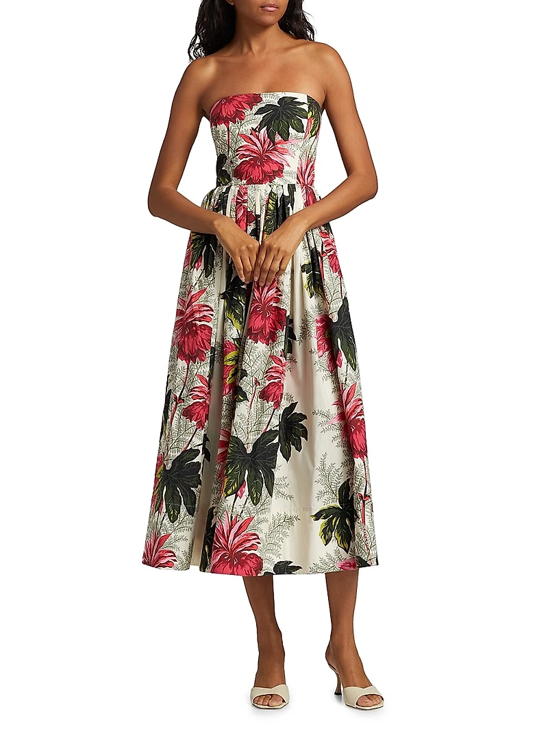 Torres Printed Cotton Poplin Midi-Dress