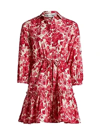 Robin Floral Cotton Mini Shirtdress