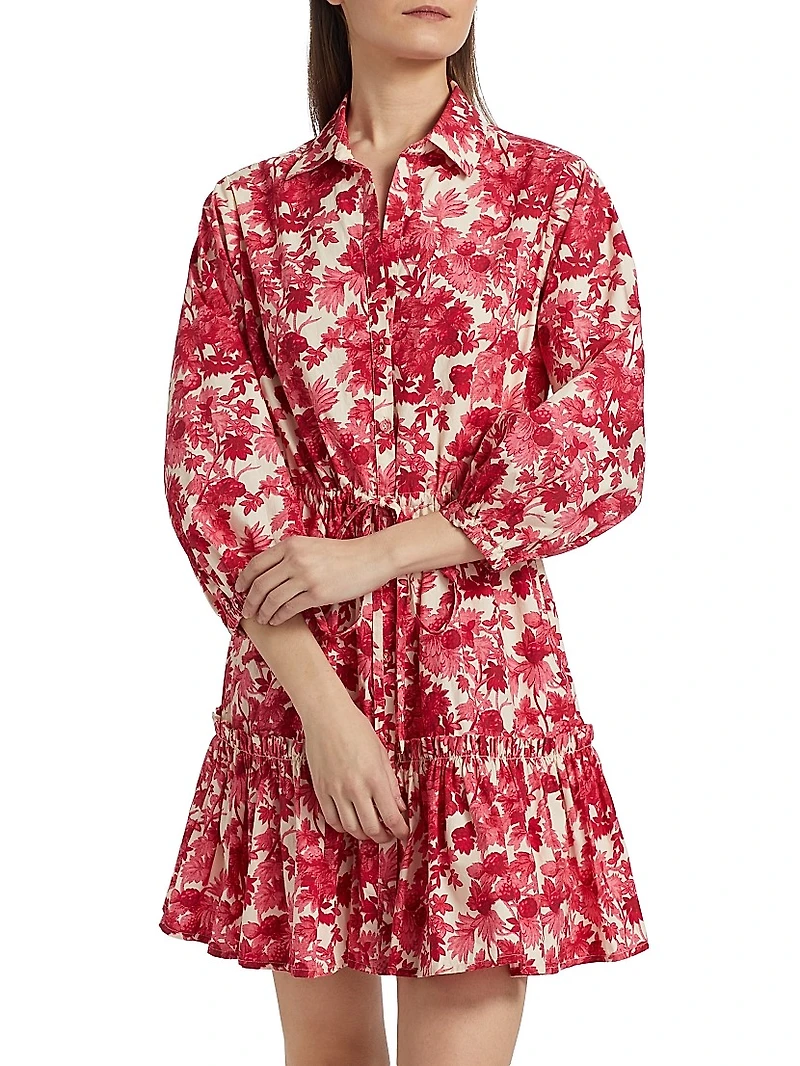 Robin Floral Cotton Mini Shirtdress