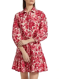 Robin Floral Cotton Mini Shirtdress