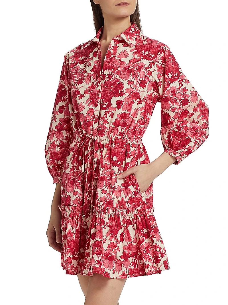 Robin Floral Cotton Mini Shirtdress