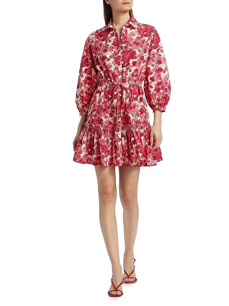 Robin Floral Cotton Mini Shirtdress