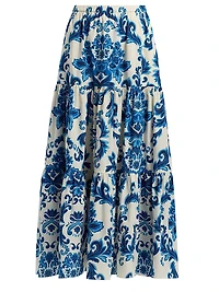 Melanie Floral Tiered Midi Skirt
