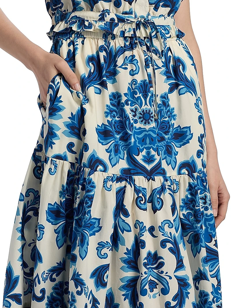 Melanie Floral Tiered Midi Skirt