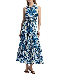 Melanie Floral Tiered Midi Skirt