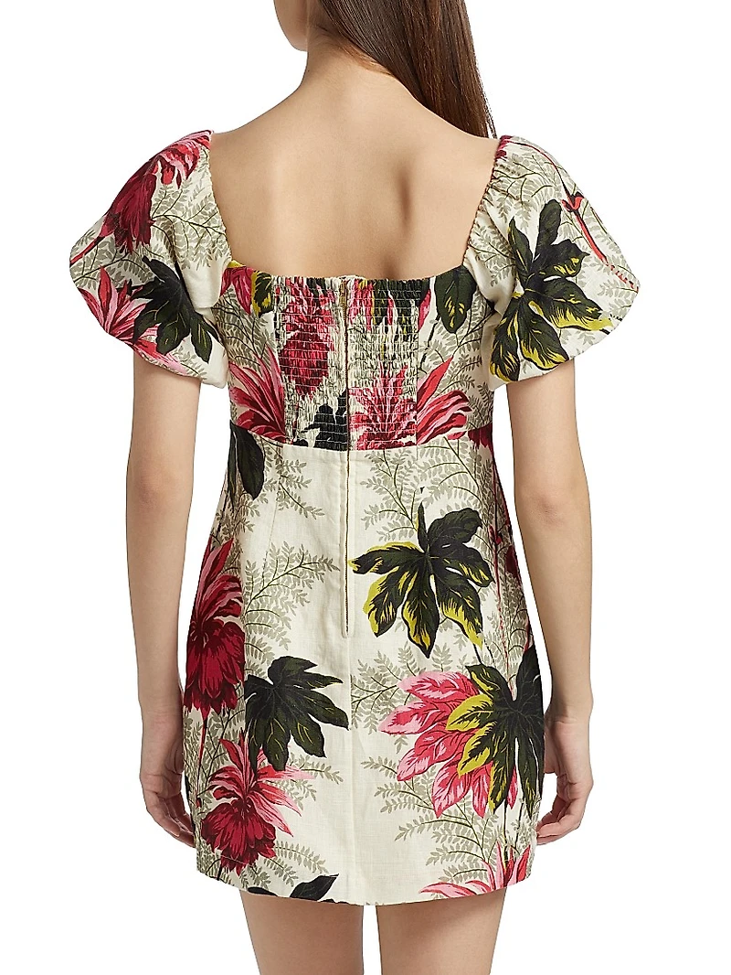 Tully Floral Puff-Sleeve Minidress