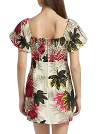 Tully Floral Puff-Sleeve Minidress