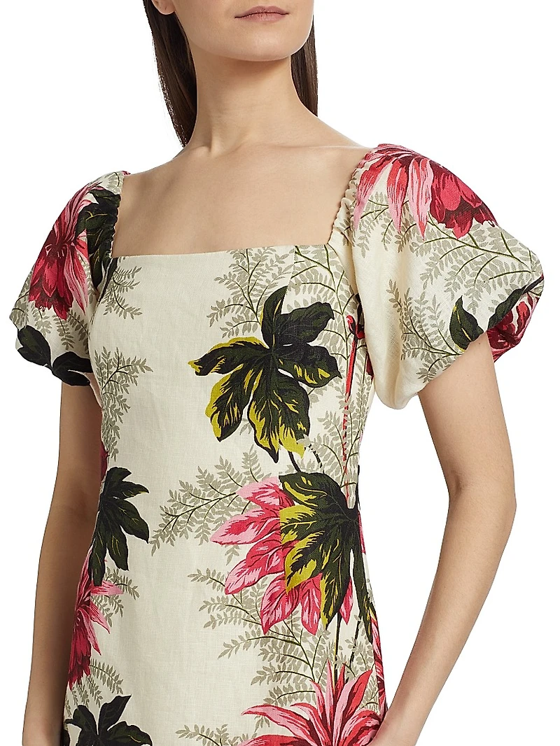 Tully Floral Puff-Sleeve Minidress