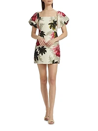 Tully Floral Puff-Sleeve Minidress