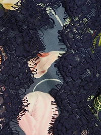 Granada Floral Lace-Trimmed Stretch-Silk Midi-Dress