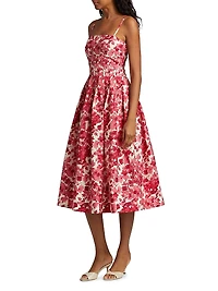 Sea Island Printed Cotton Poplin Midi-Dress