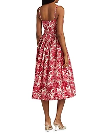 Sea Island Printed Cotton Poplin Midi-Dress