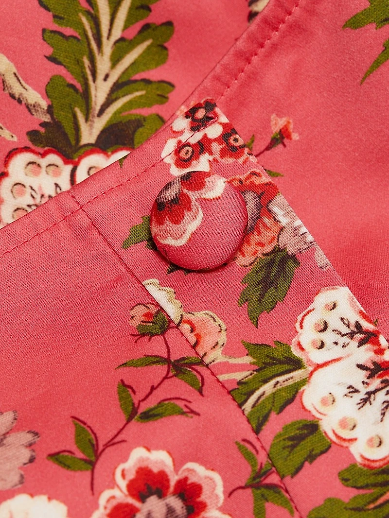 Kitty Floral Stretch Cotton A-Line Miniskirt