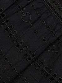 Embroidered Cotton Sleeveless Tiered Maxi Dress