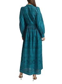Embroidered Cotton Voile Maxi Dress